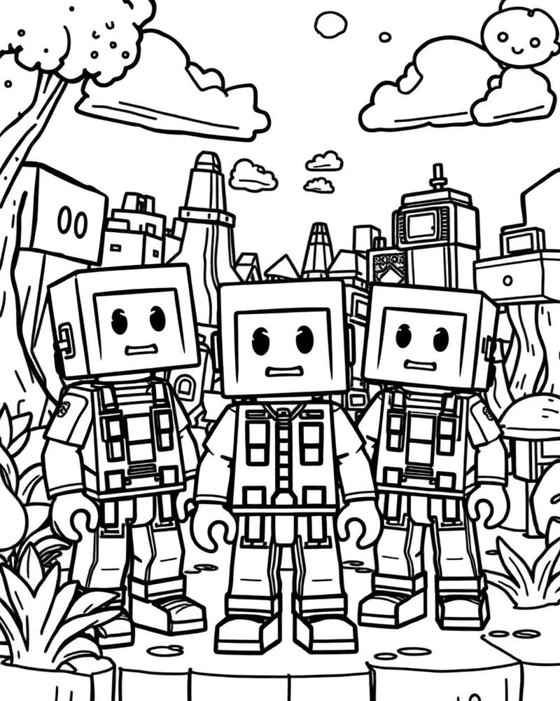 Desenho para colorir tema Roblox